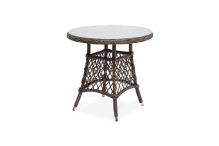 MR1000816 плетеный круглый стол, диаметр 80 см, цвет коричневый